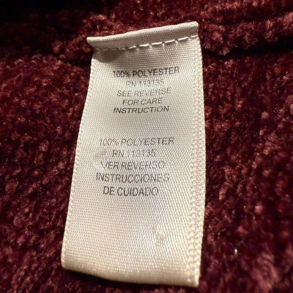 Leo & Nicole Women's burgundy chenille long sleeve funnel neck sweater: Size L - Picture 4 of 4